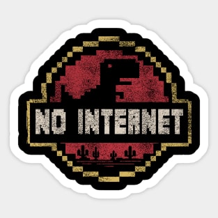 Vintage Pixel T-Rex T Shirt Funny No Internet Connection T Rex shirt Sticker